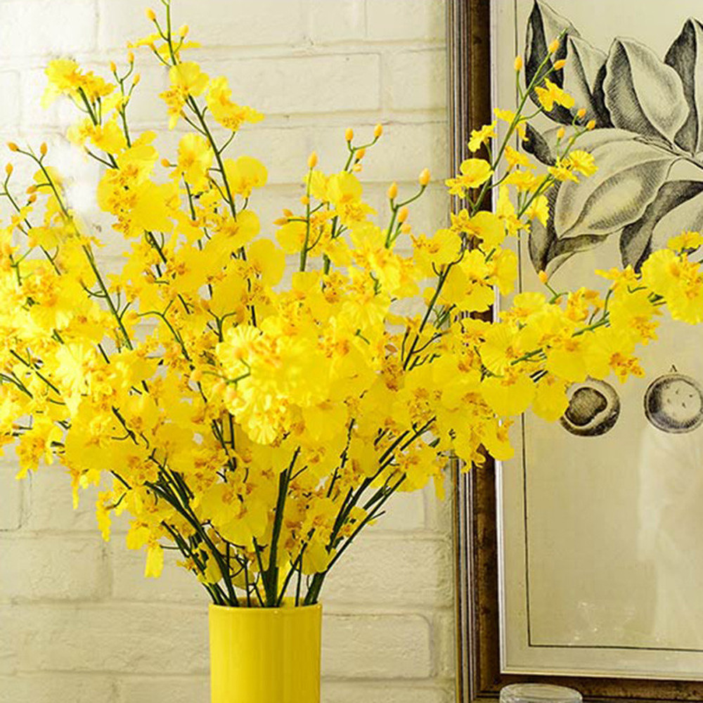 Dried Flower Bulk - Yellow Simulation Flower Dancing Orchid Decoration