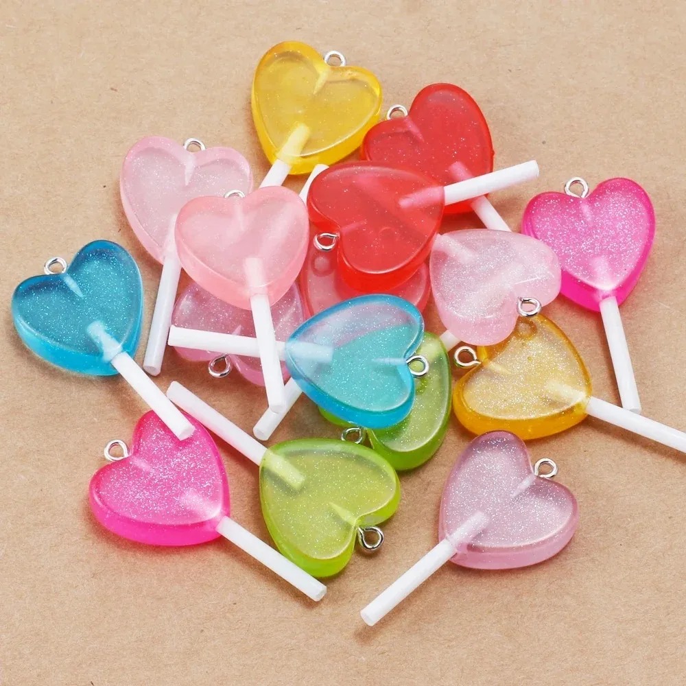 10Pcs Kawaii Sparkly Heart Lol - огляд і ціна Resin Craft Material