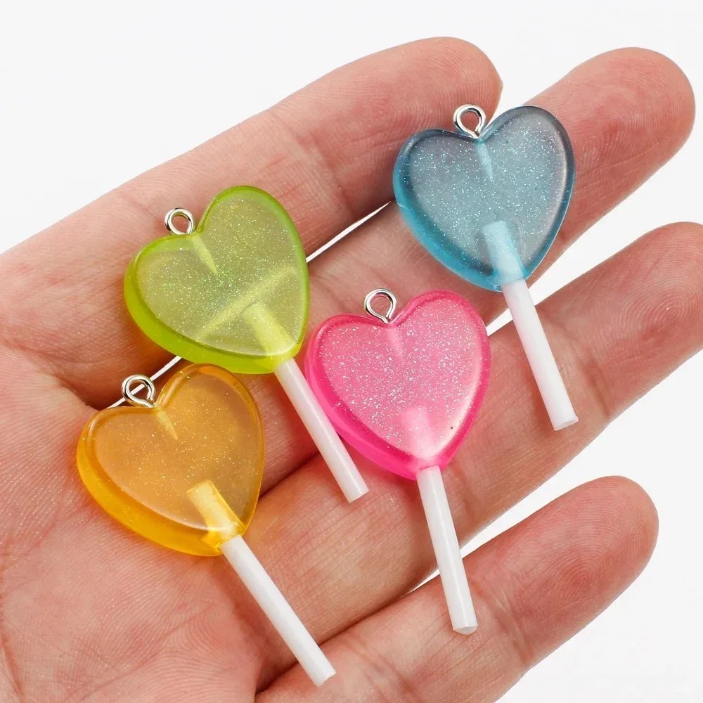 10Pcs Kawaii Sparkly Heart Lol - огляд і ціна Resin Craft Material