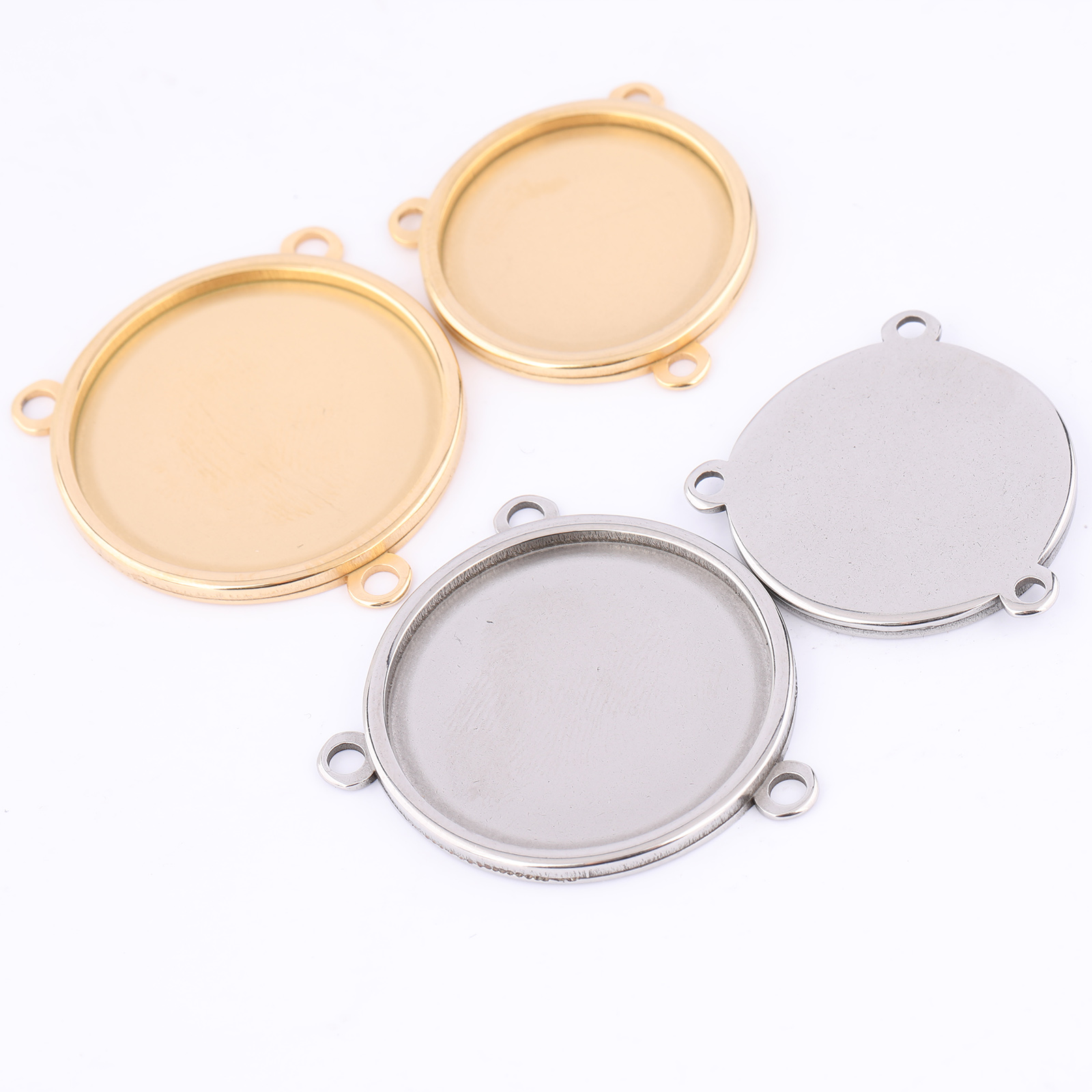 5pcs Stainless Steel Gold Plat - огляд і ціна Bezels Set Pendant