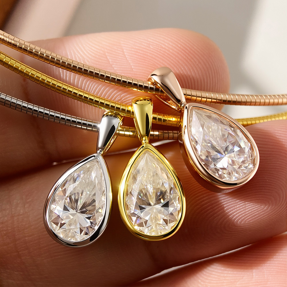 BXINY 3CT Bezel Set Pear Cut M - огляд і ціна Bezels Set Pendant